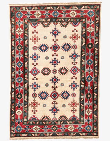 3' x 4' 7 Hand Knotted Kazak Rug