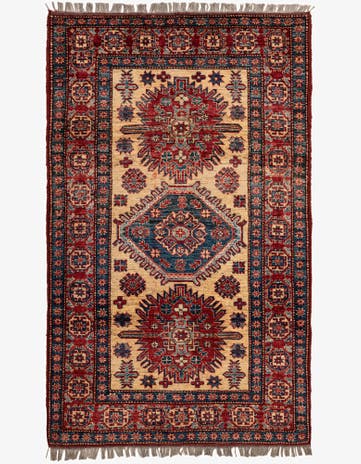 4' 1 x 6' 6 Hand Knotted Kazak Wool Rug