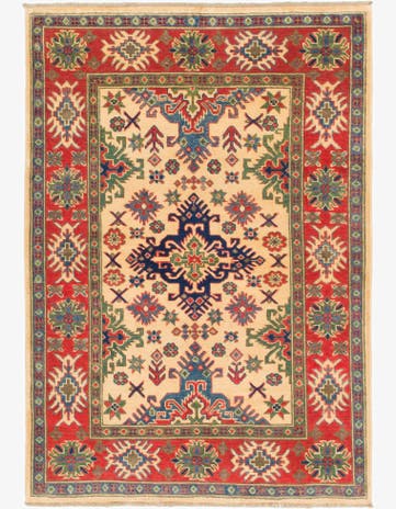 4' x 5' 10 Hand Knotted Kazak Rug