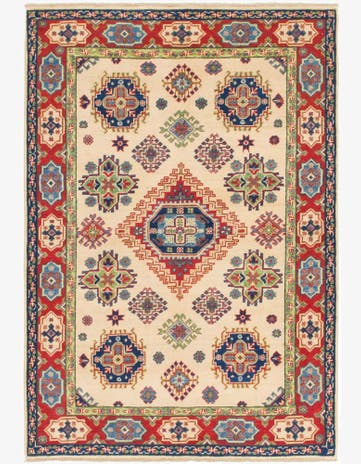 4' x 5' 10 Hand Knotted Kazak Rug