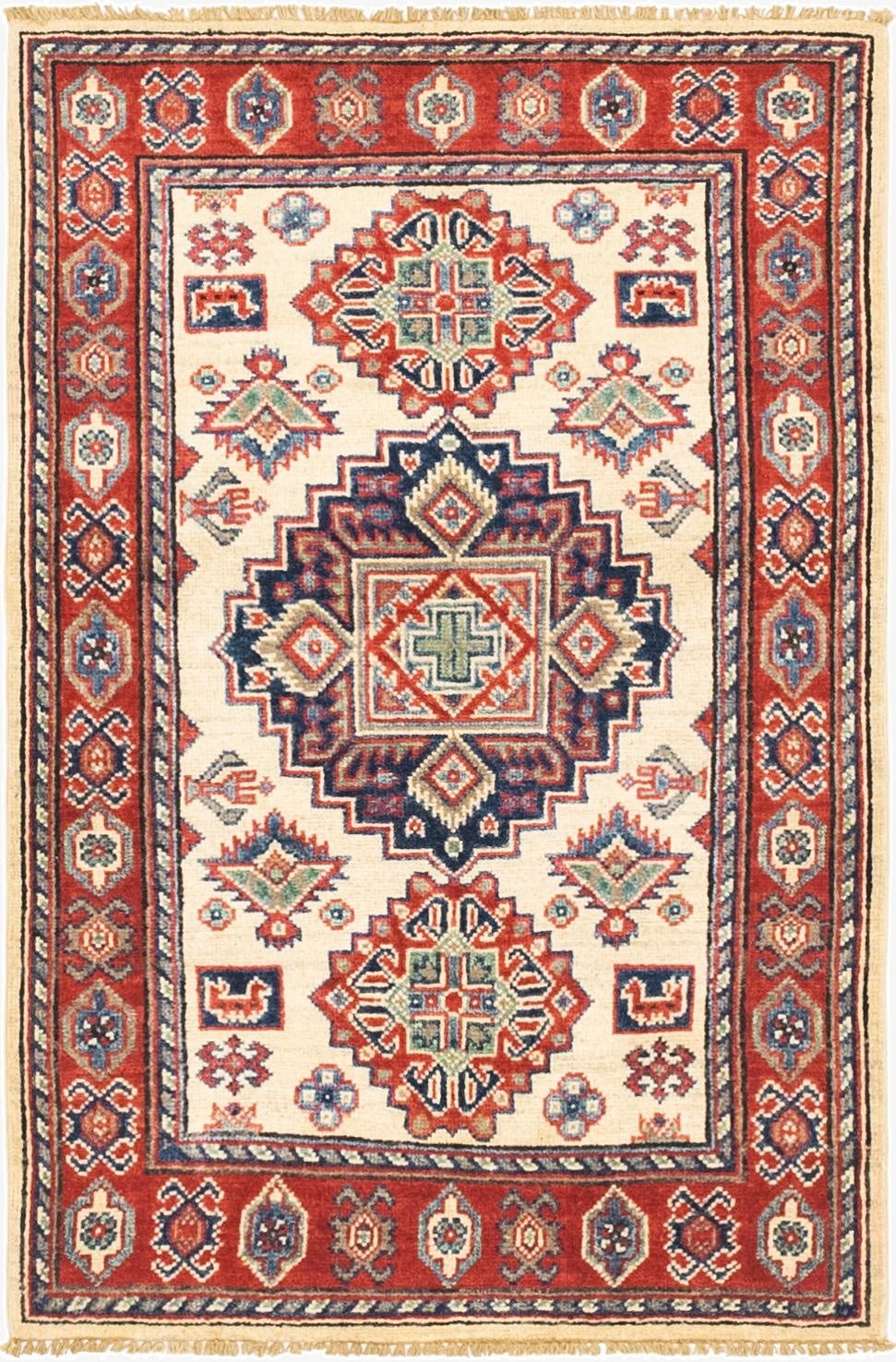 2' 8 x 4' 2  Hand Knotted Kazak Rug