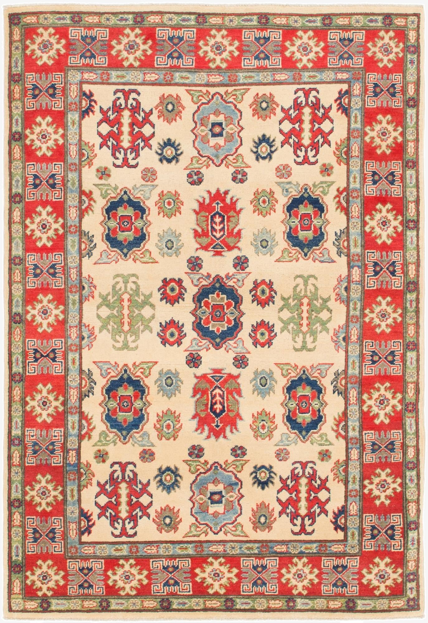 4' x 6'  Hand Knotted Kazak Rug
