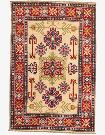 3' 3 x 4' 10 Hand Knotted Kazak Rug