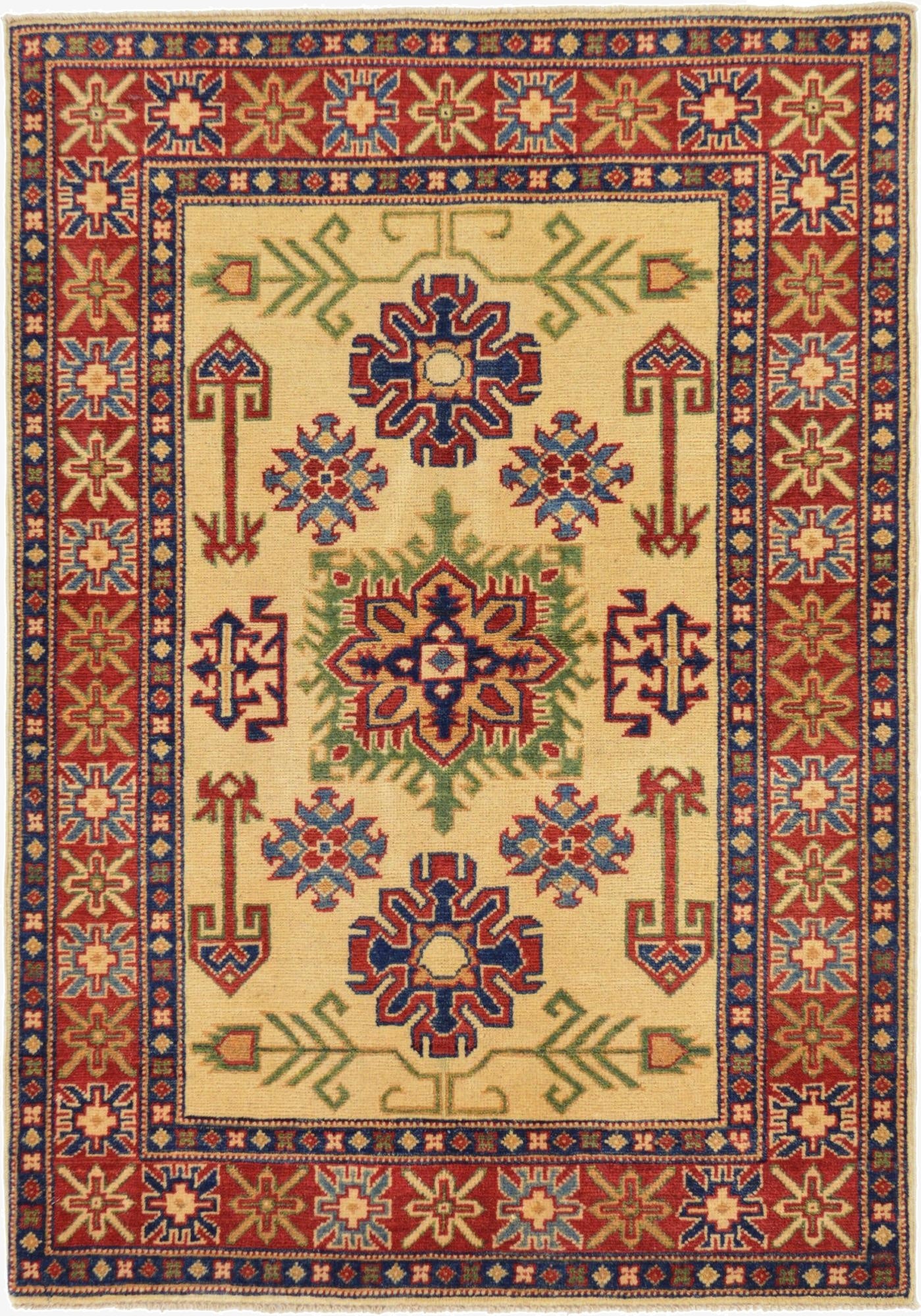 3' 5 x 4' 10  Hand Knotted Kazak Oriental Rug