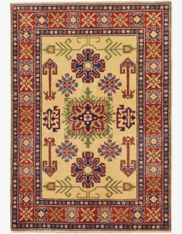 3' 5 x 4' 10 Hand Knotted Kazak Oriental Rug