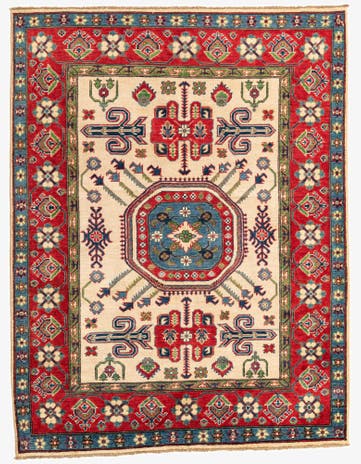 5' 1 x 6' 7 Hand Knotted Kazak Rug