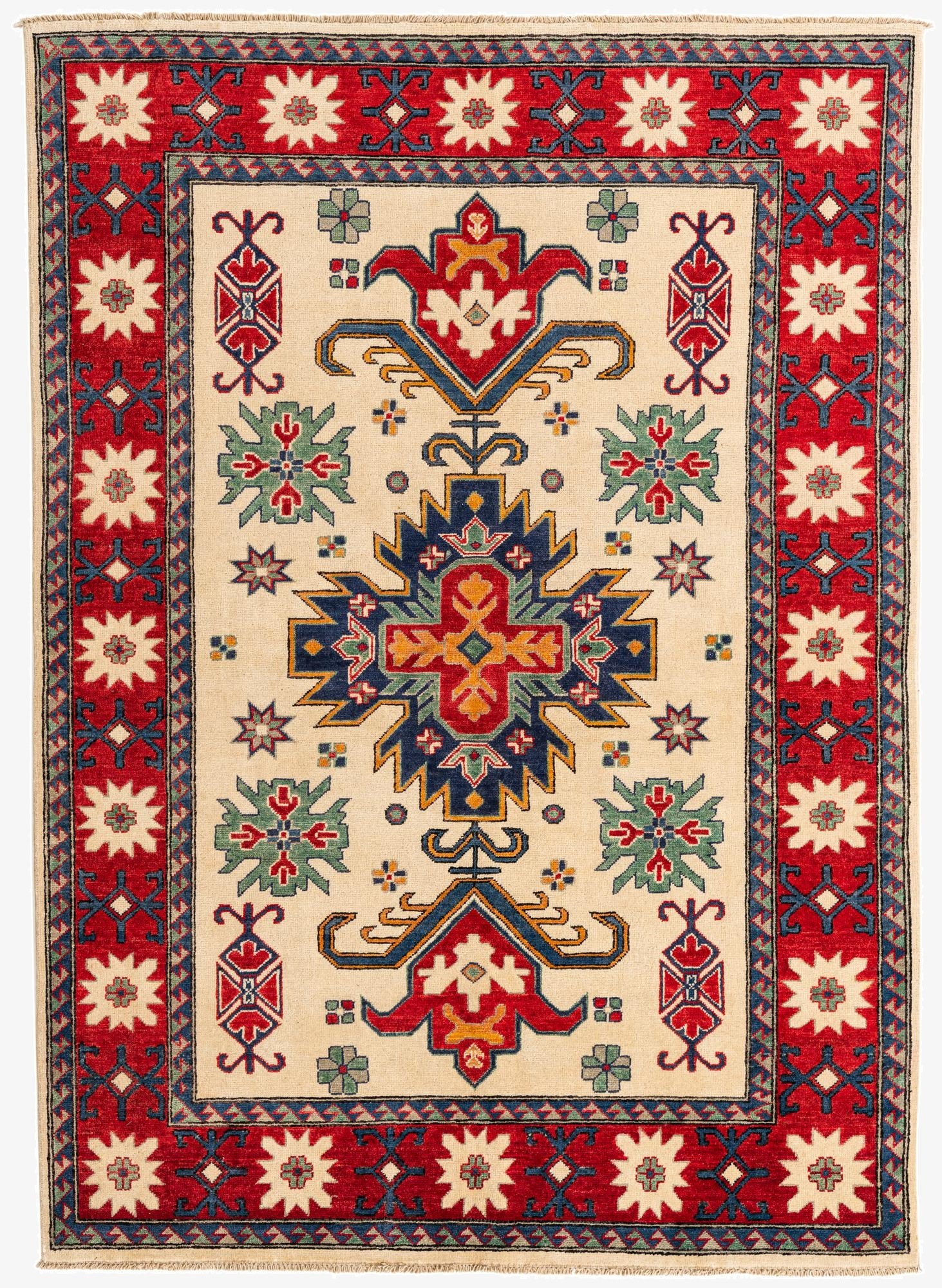 5' 8 x 8'  Hand Knotted Kazak Rug