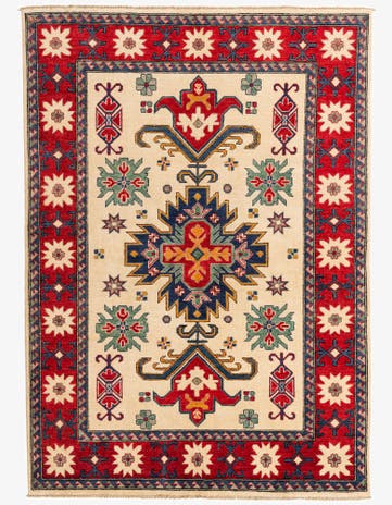 5' 8 x 8' Hand Knotted Kazak Rug