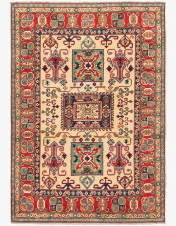 4' x 5' 8 Hand Knotted Kazak Rug