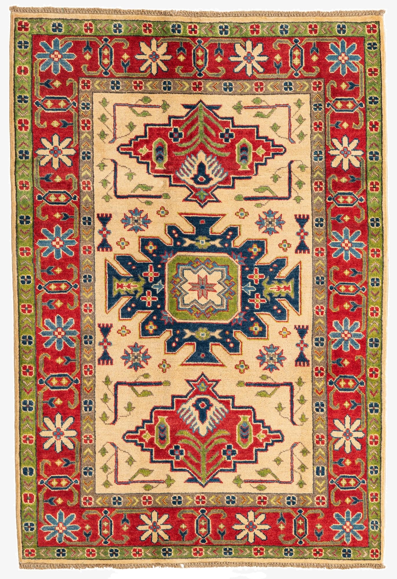 4' 1 x 6'  Hand Knotted Kazak Rug