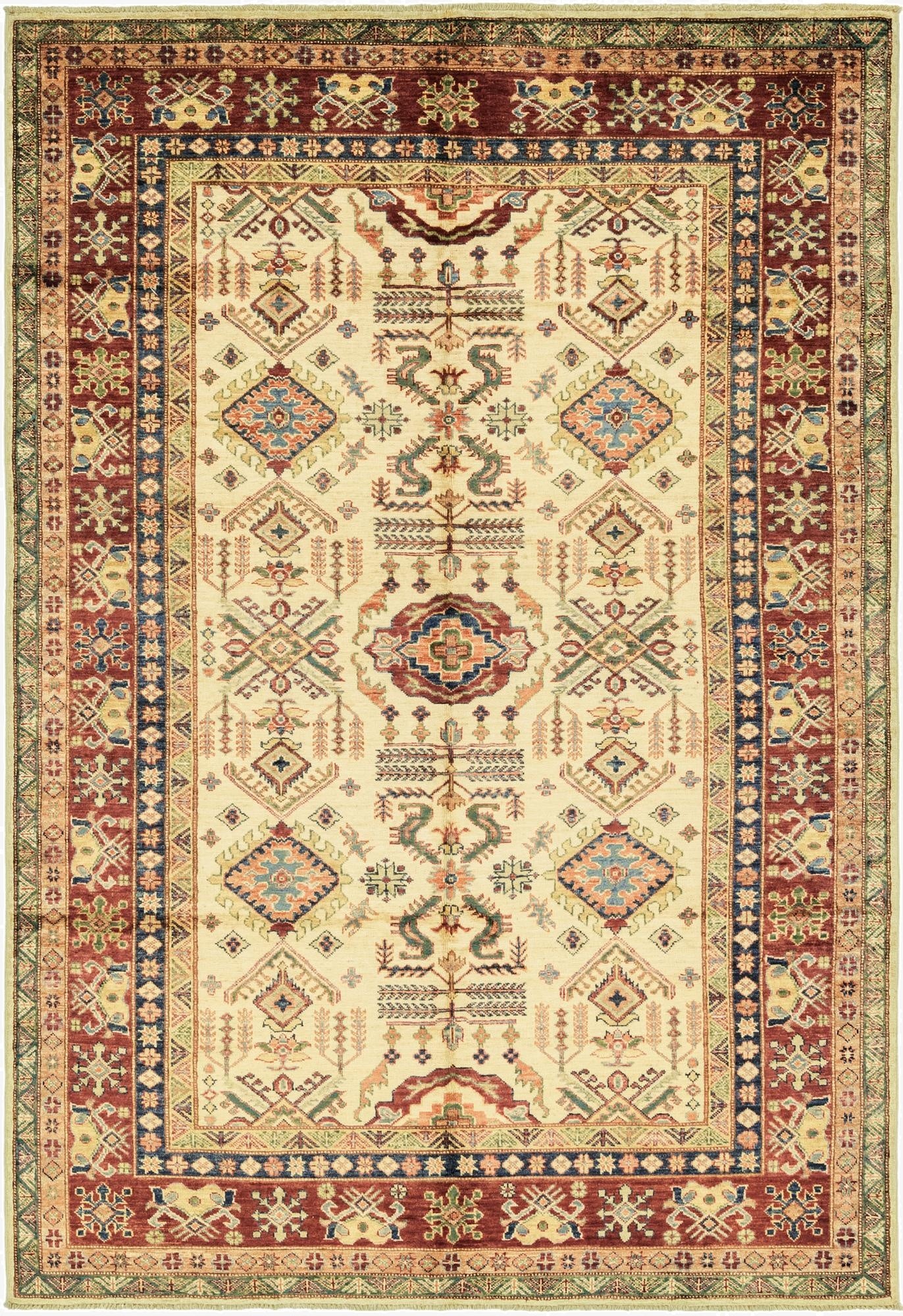5' 9 x 8' 9  Hand Knotted Kazak Oriental Rug