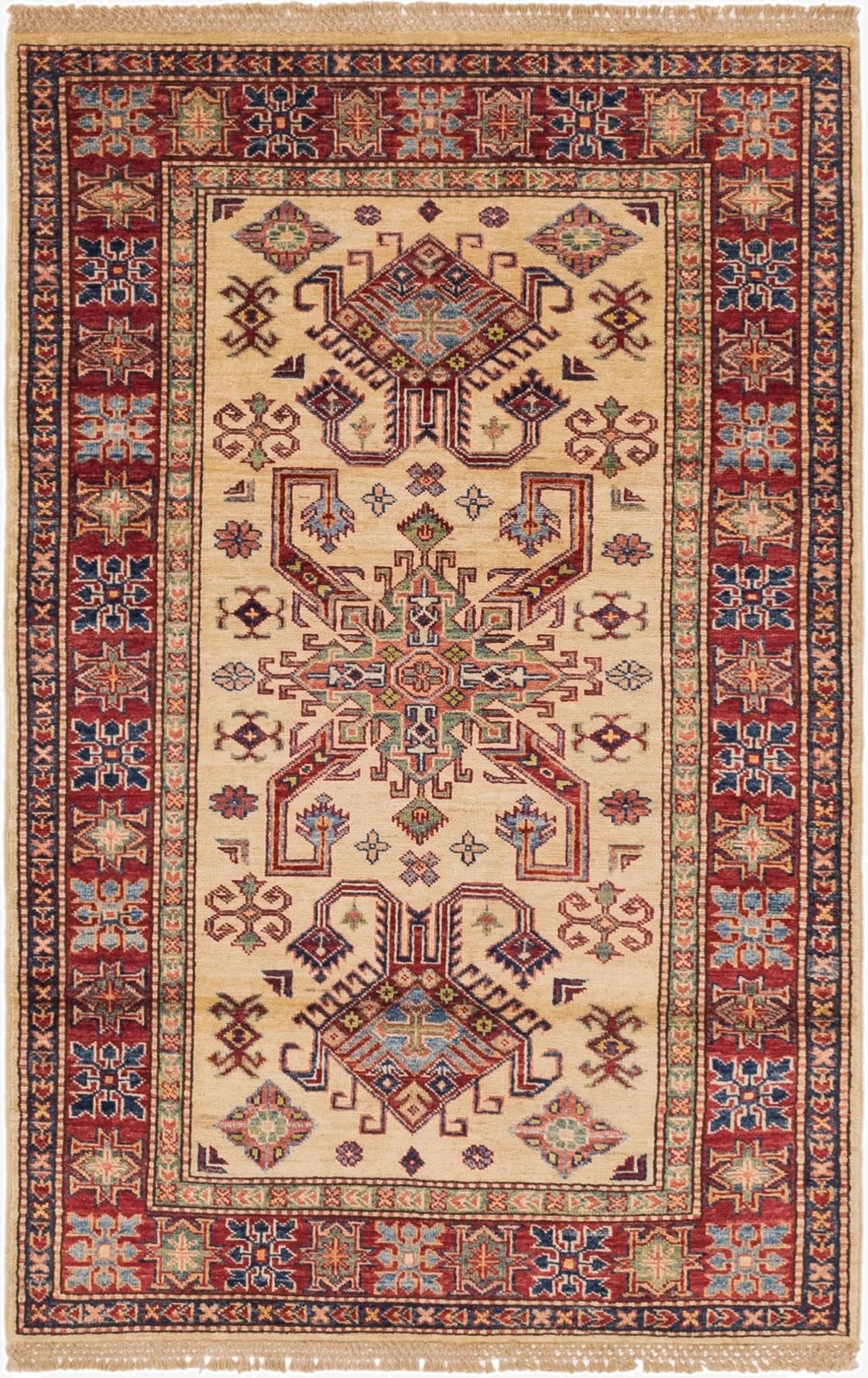 3' 2 x 5'  Hand Knotted Kazak Oriental Rug