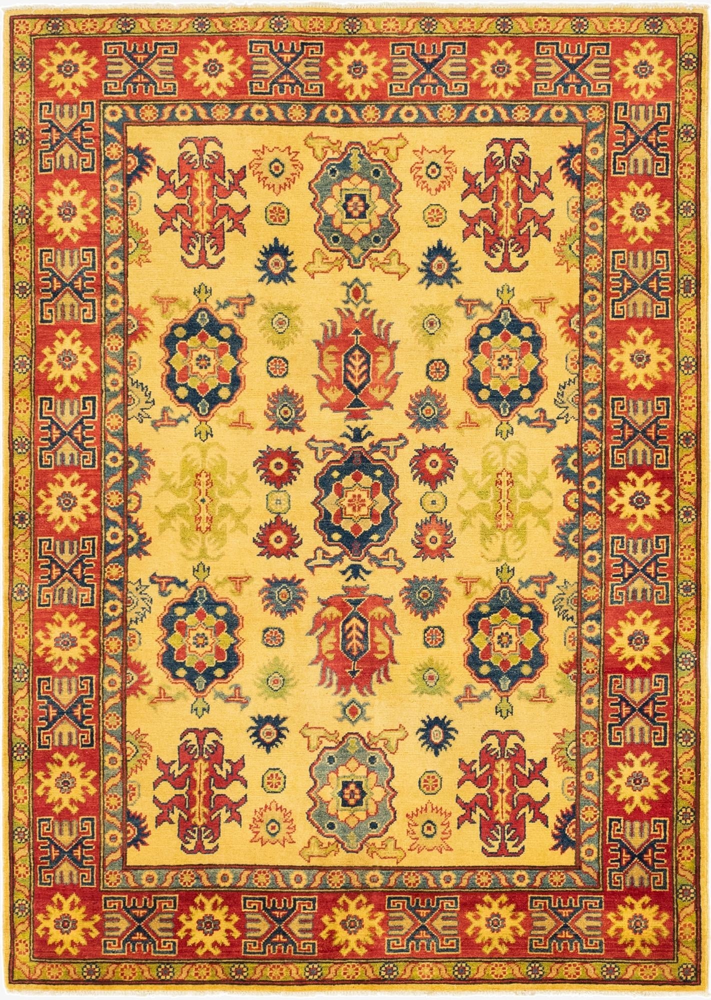 5' 2 x 7'  Hand Knotted Kazak Rug