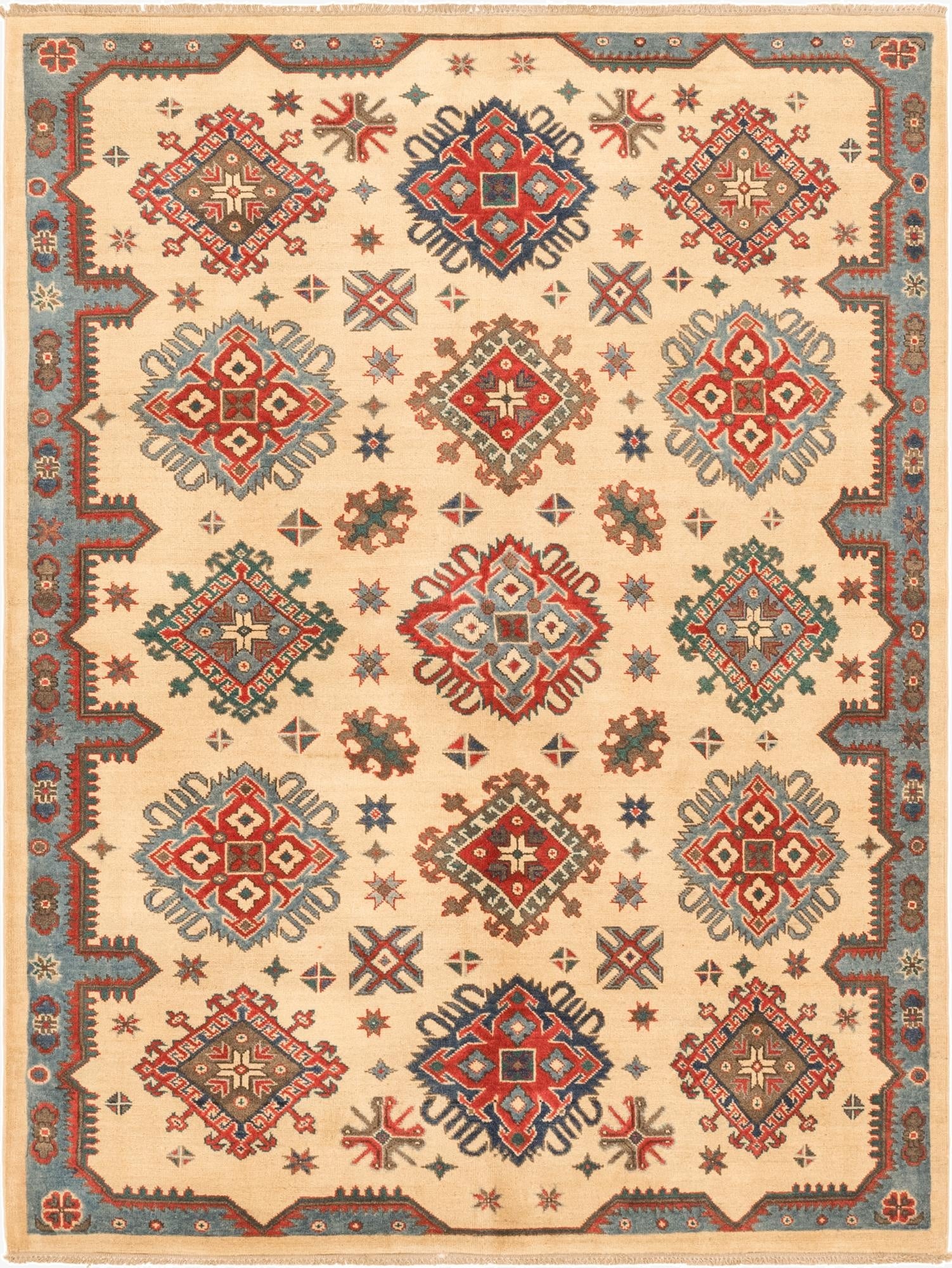 5' 9 x 7' 8  Hand Knotted Kazak Rug