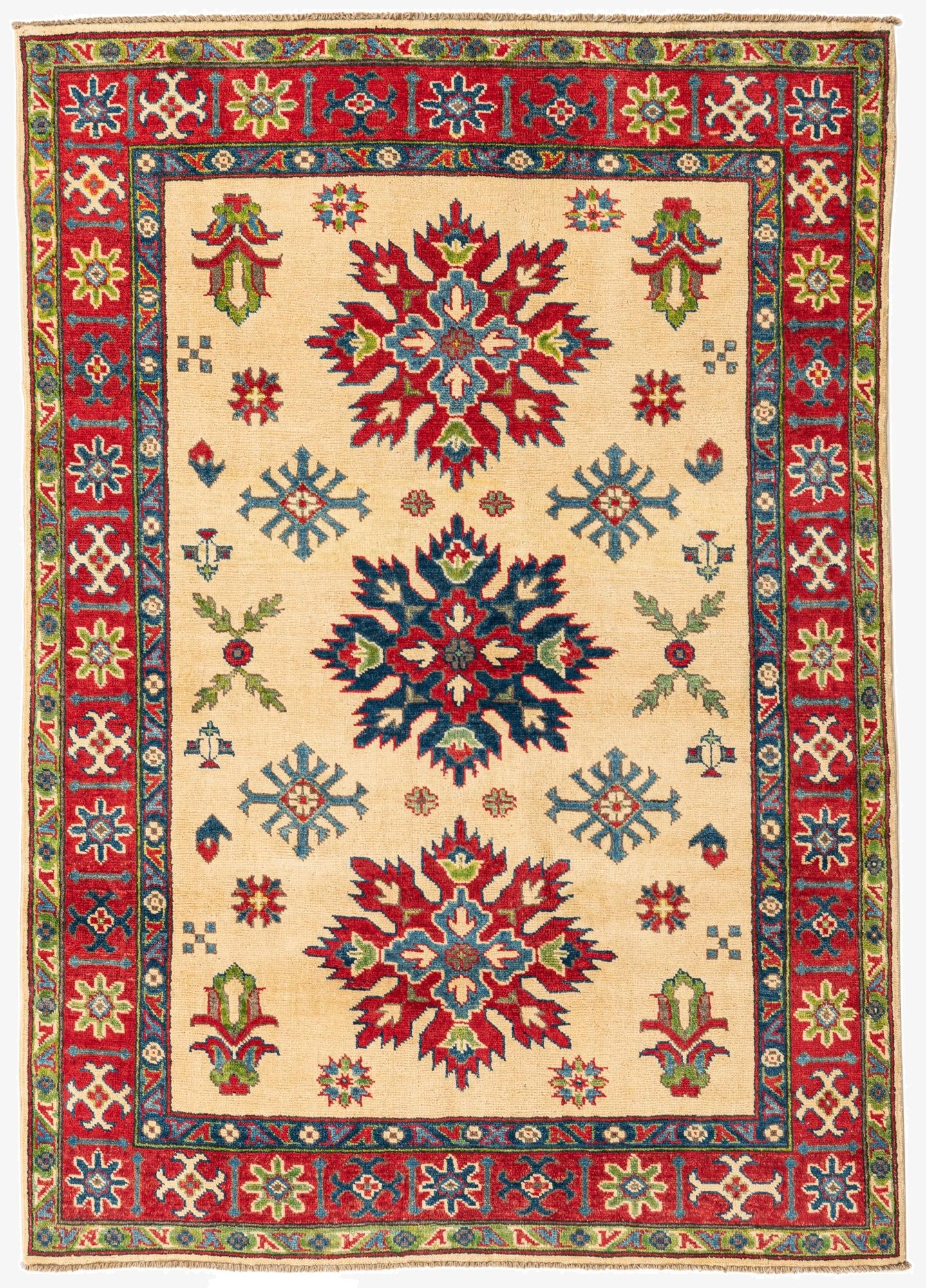 4' 1 x 5' 10  Hand Knotted Kazak Rug