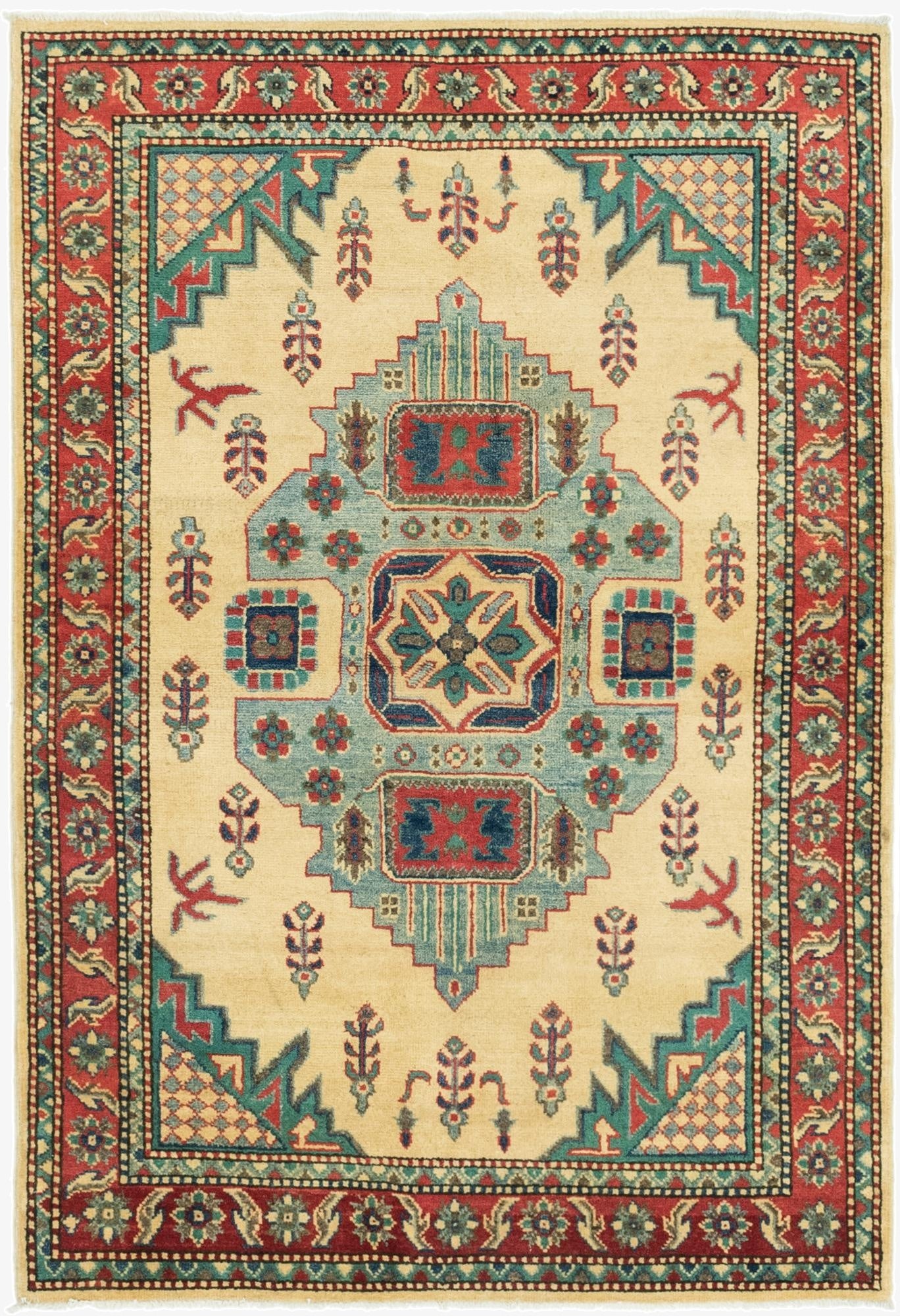 4' x 6'  Hand Knotted Kazak Rug