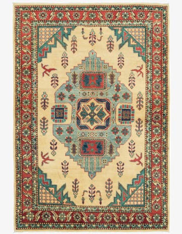 4' x 6' Hand Knotted Kazak Rug
