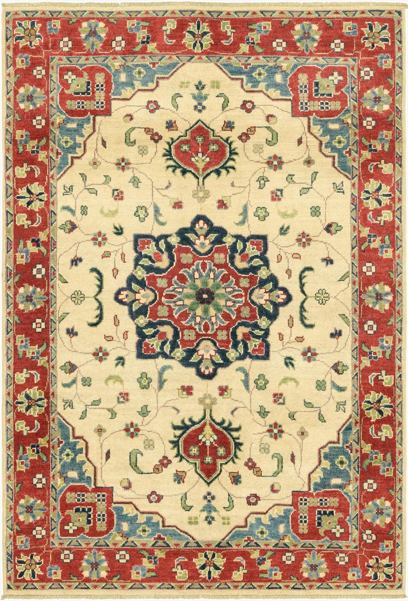 4' x 6'  Hand Knotted Kazak Rug