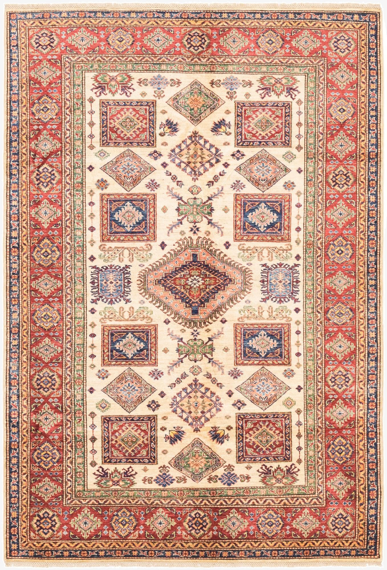 5' 8 x 8' 2  Hand Knotted Kazak Oriental Rug