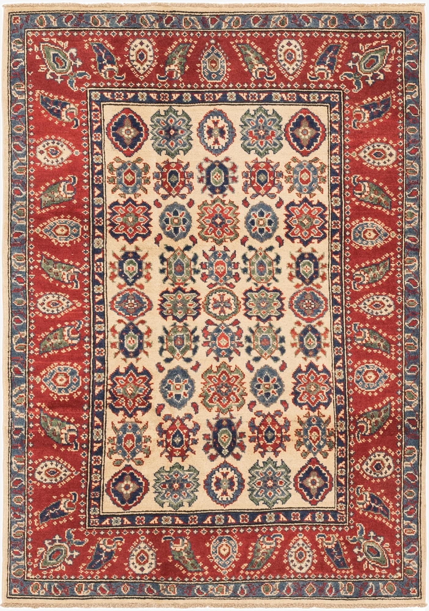 4' x 5' 10  Hand Knotted Kazak Rug
