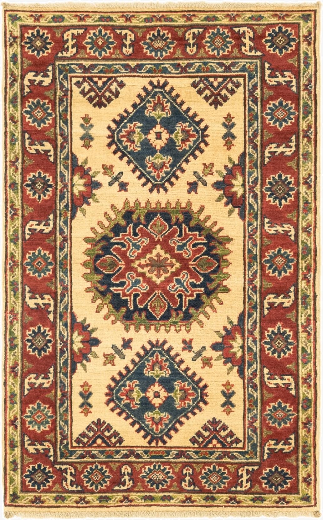 2' 7 x 4' 1  Hand Knotted Kazak Rug