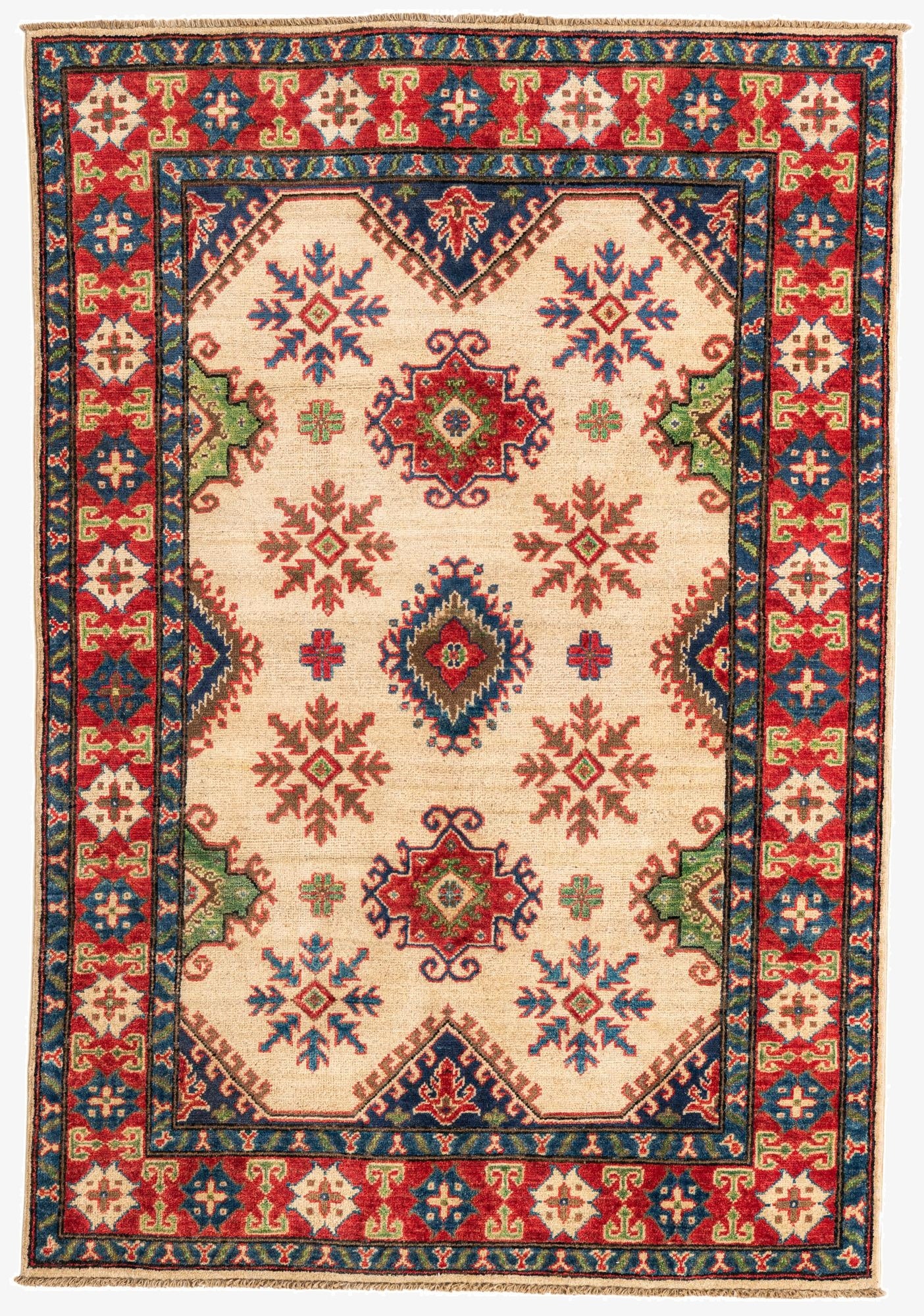 4' x 6'  Hand Knotted Kazak Rug