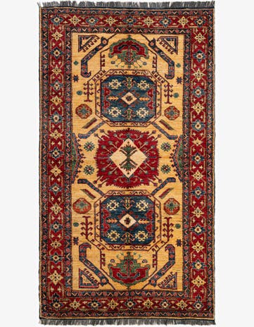 4' 9 x 8' 4 Hand Knotted Kazak Wool Rug
