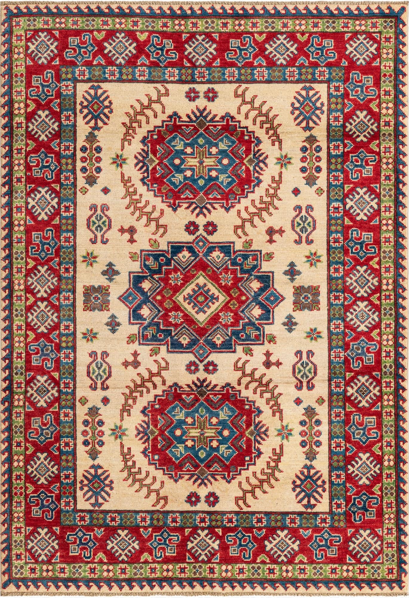 4' 2 x 6'  Hand Knotted Kazak Rug