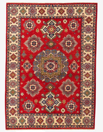 5' 8 x 7' 9 Hand Knotted Kazak Rug