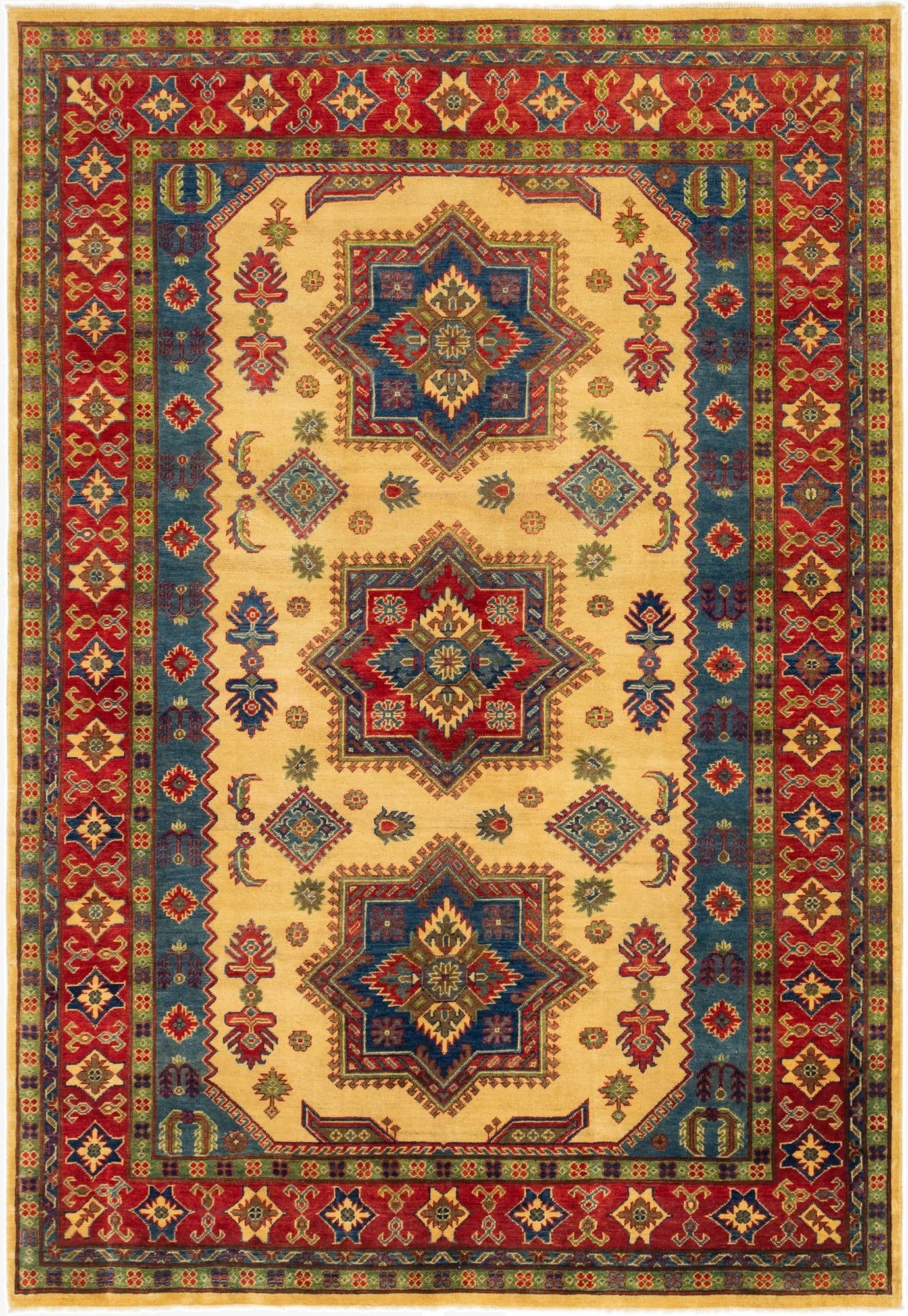 6' 8 x 9' 8  Hand Knotted Kazak Rug