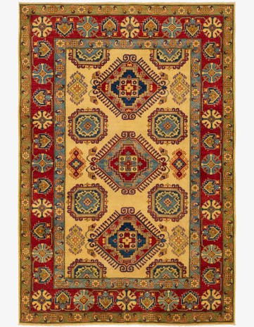 6' 4 x 9' 7 Hand Knotted Kazak Rug