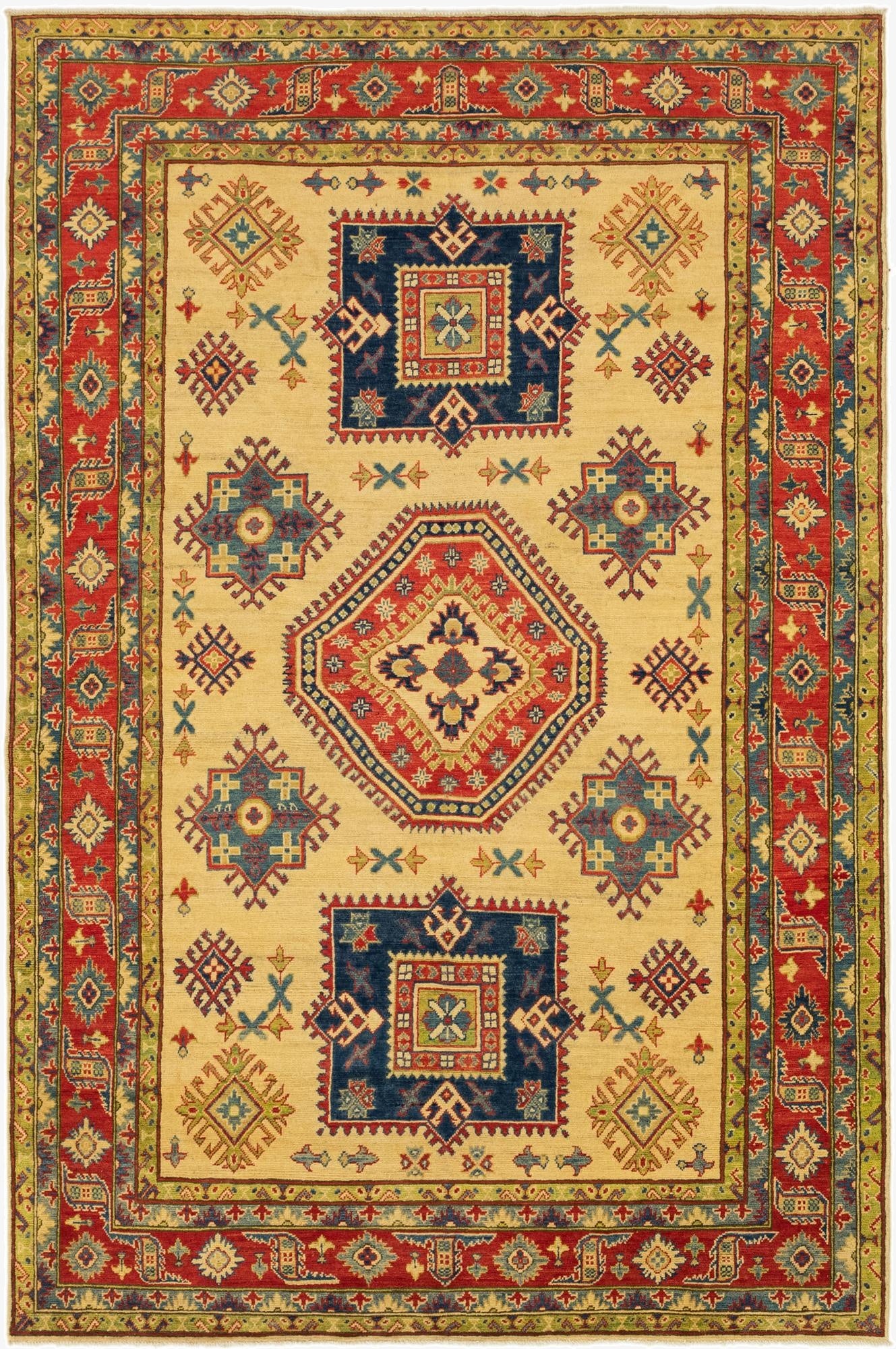 6' 5 x 9' 9  Hand Knotted Kazak Rug