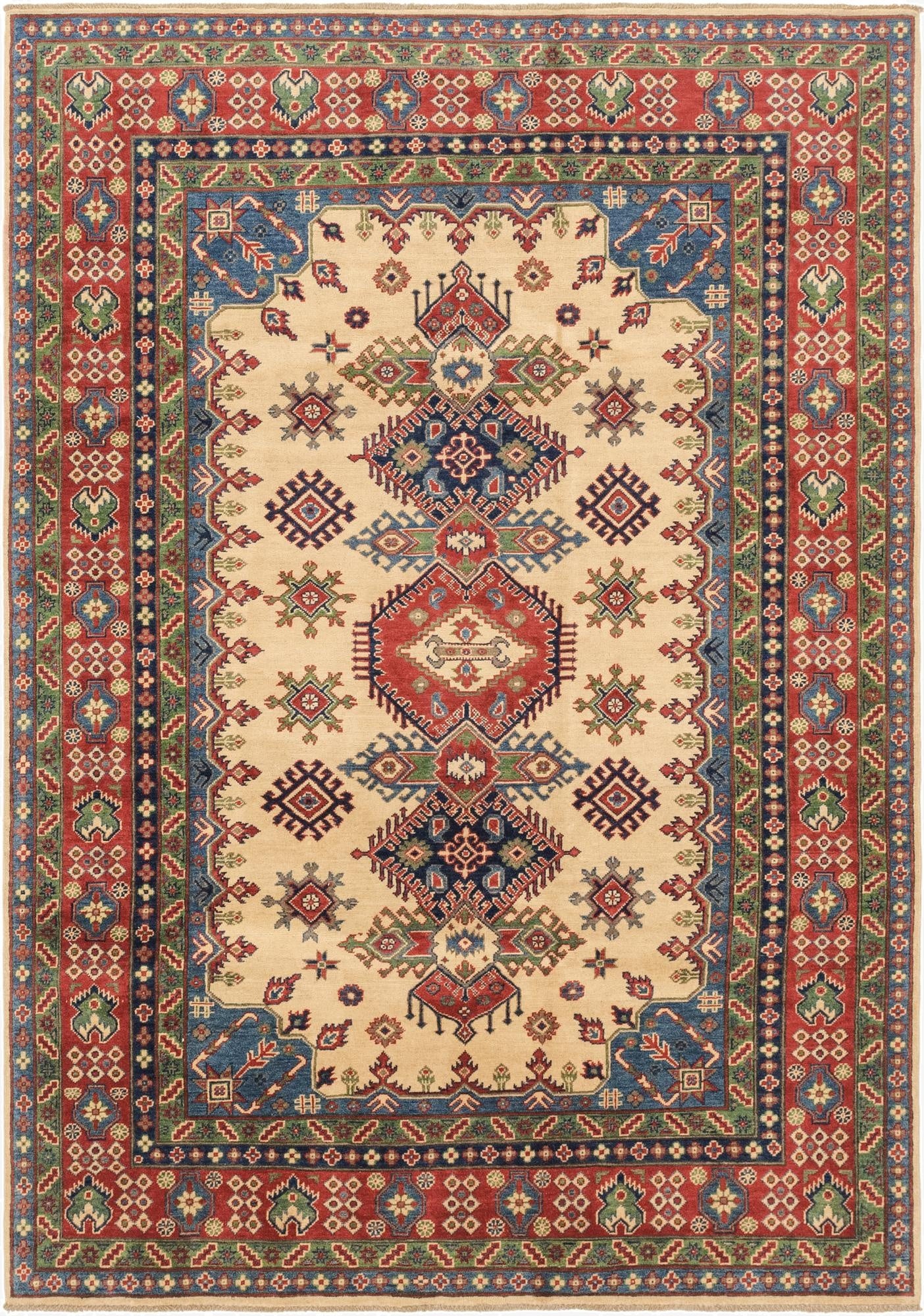 6' 8 x 9' 7  Hand Knotted Kazak Rug