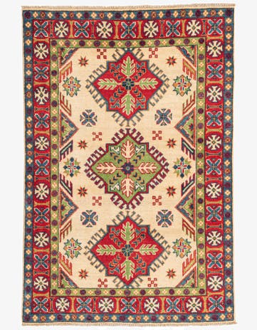 3' 4 x 5' Hand Knotted Kazak Rug