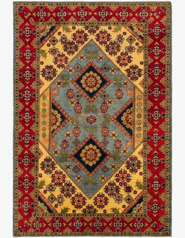 6' 8 x 9' 11 Hand Knotted Kazak Rug