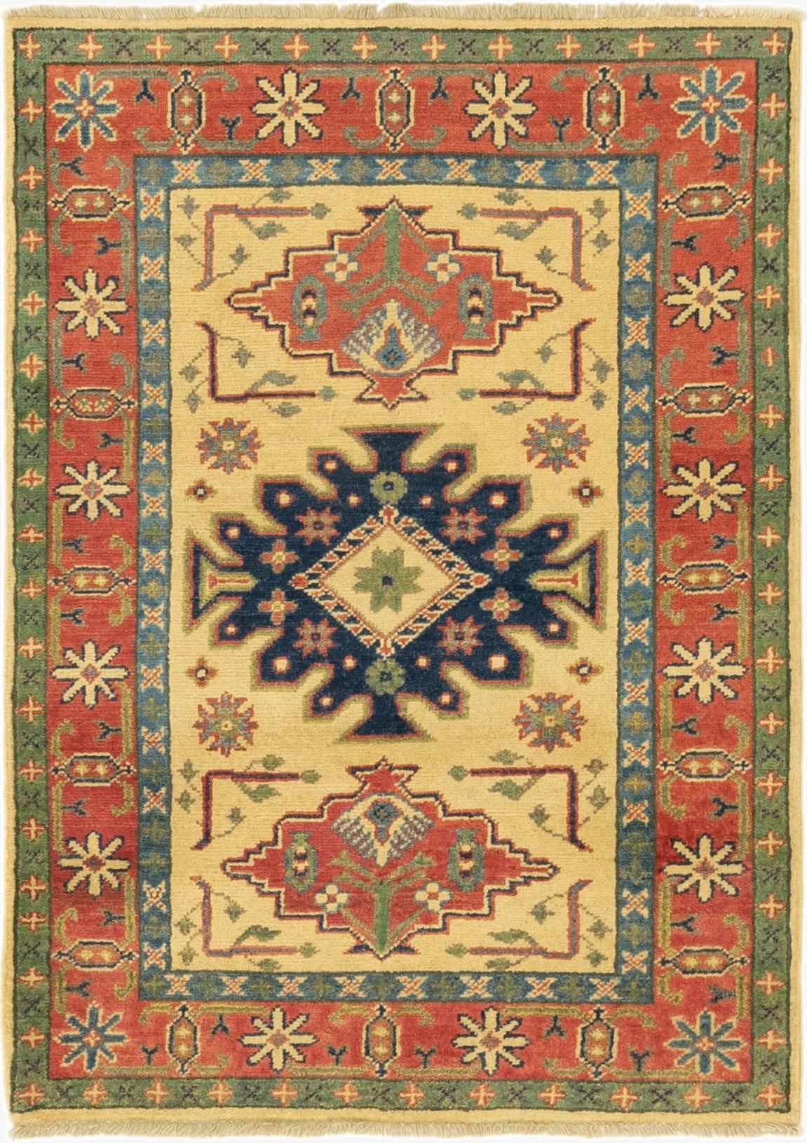 2' 10 x 4' 1  Hand Knotted Kazak Rug