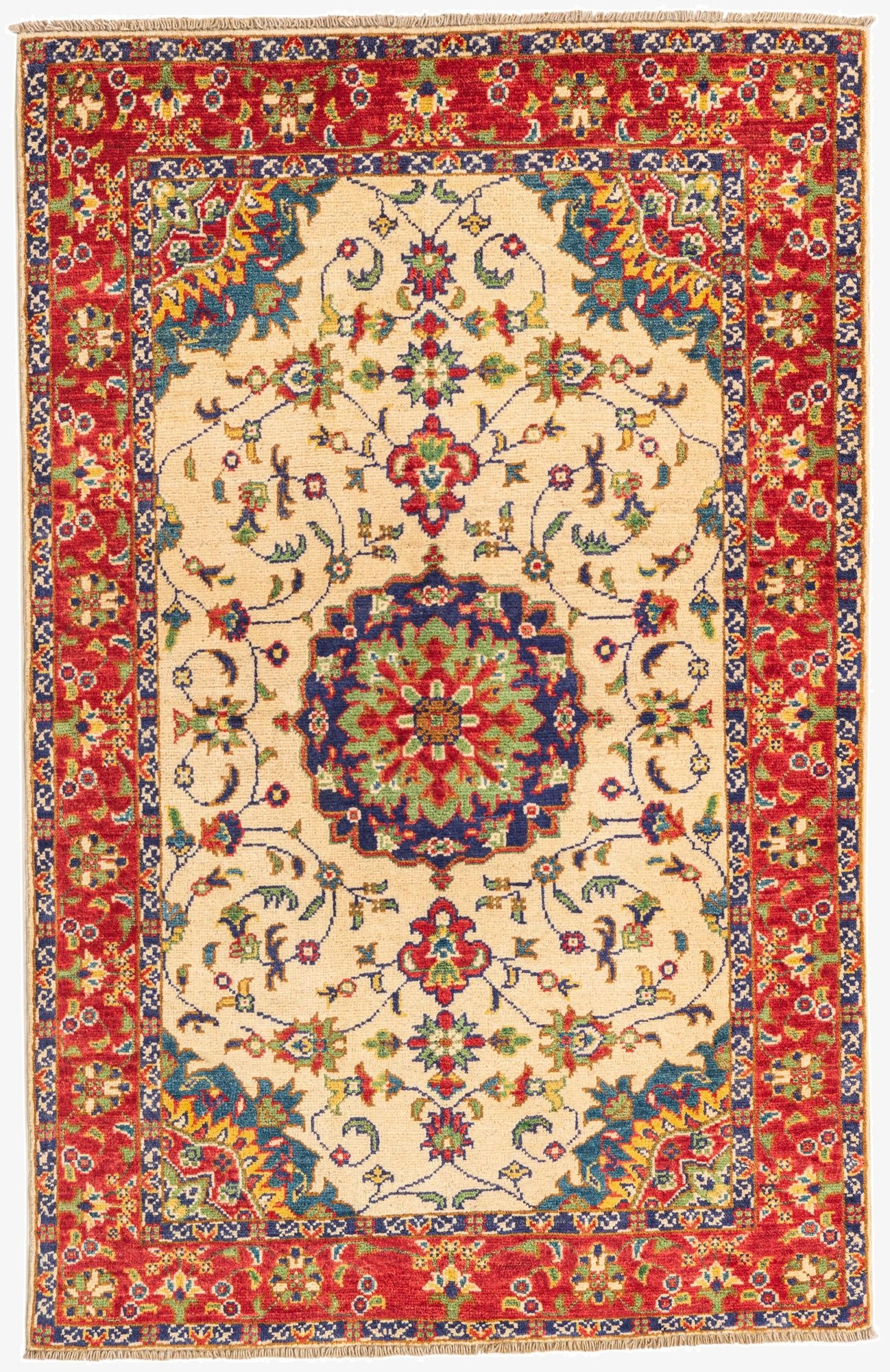 3' 1 x 4' 10  Hand Knotted Kazak Rug