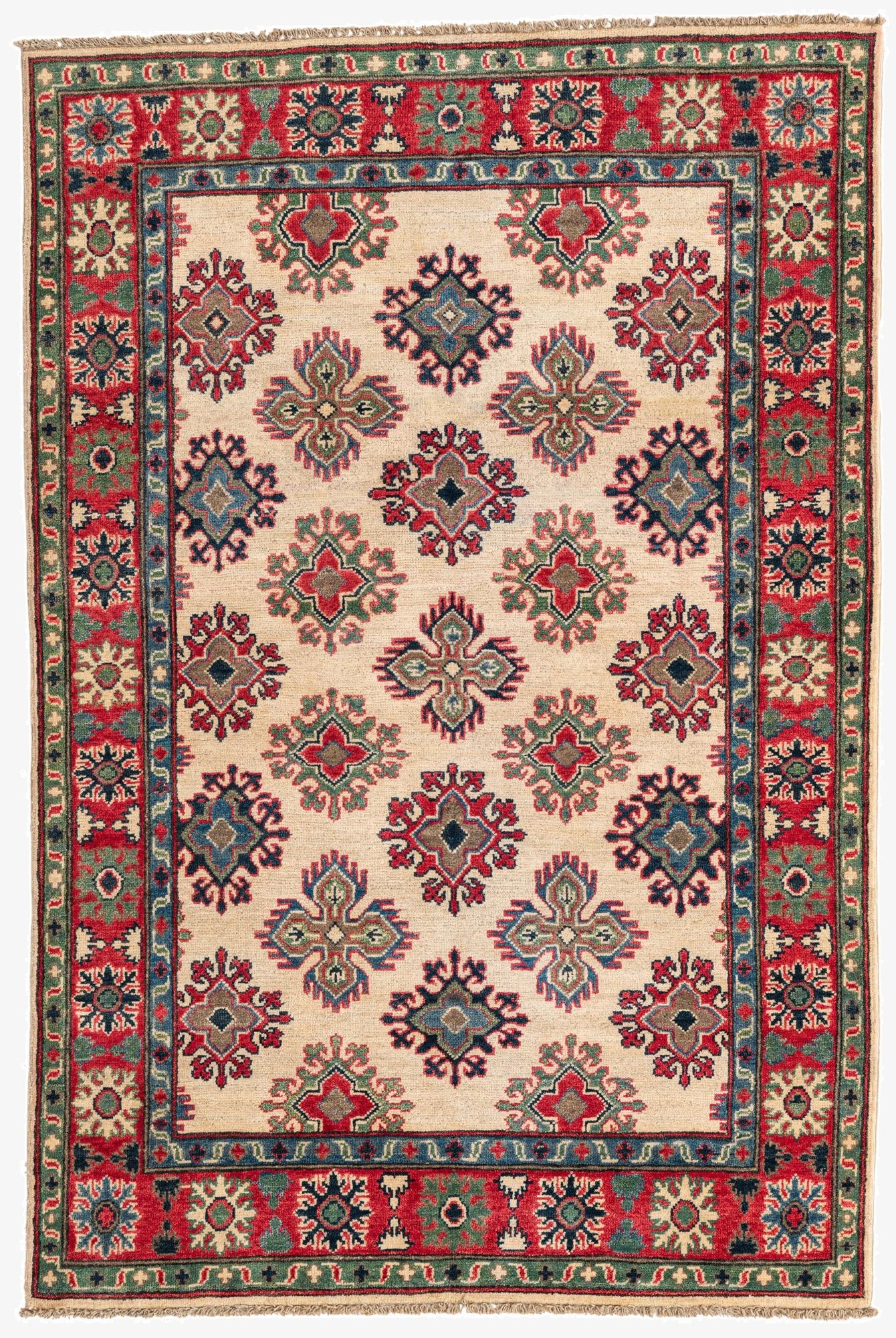 4' 1 x 6' 1  Hand Knotted Kazak Rug