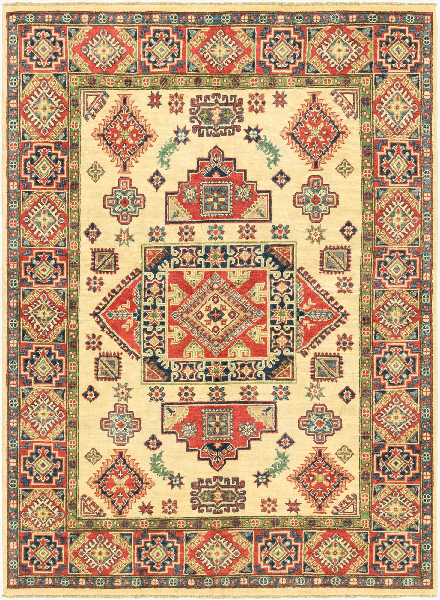 5' 6 x 7' 7  Hand Knotted Kazak Rug