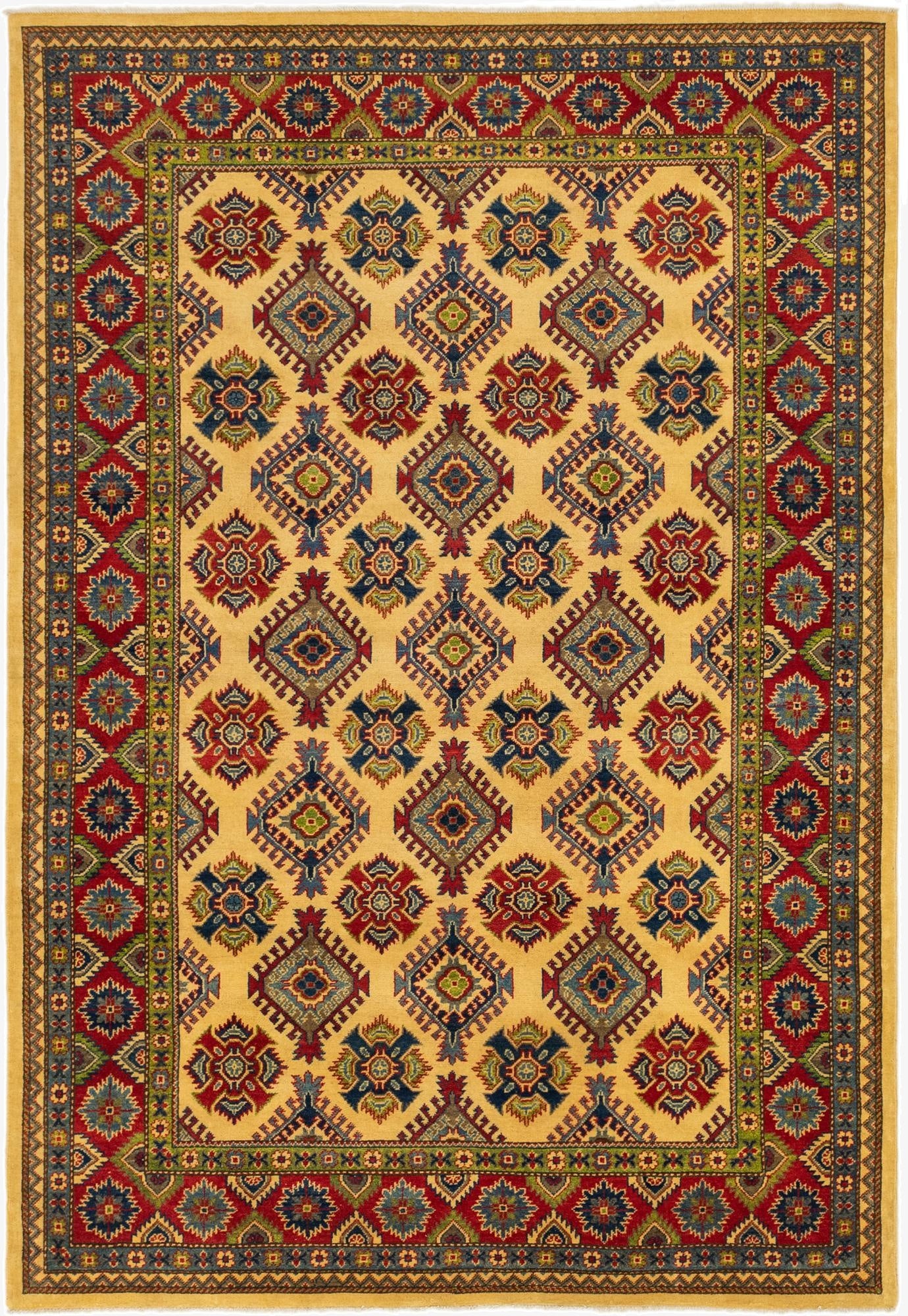 6' 7 x 9' 9  Hand Knotted Kazak Rug