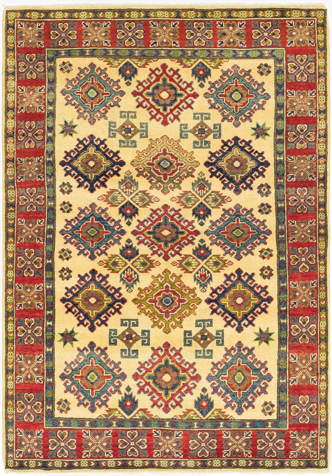 4' x 6'  Hand Knotted Kazak Rug