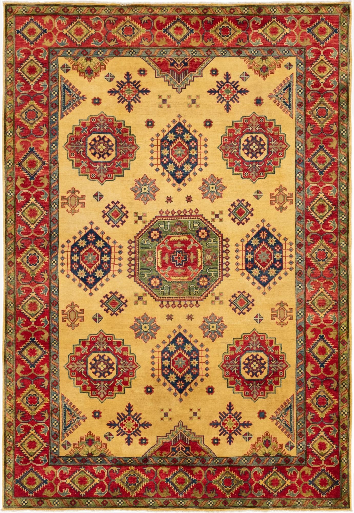 6' 7 x 9' 8  Hand Knotted Kazak Rug