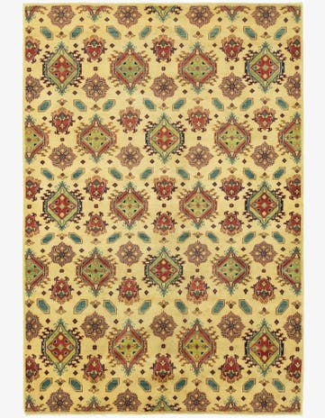 6' 7 x 9' 9 Hand Knotted Kazak Rug