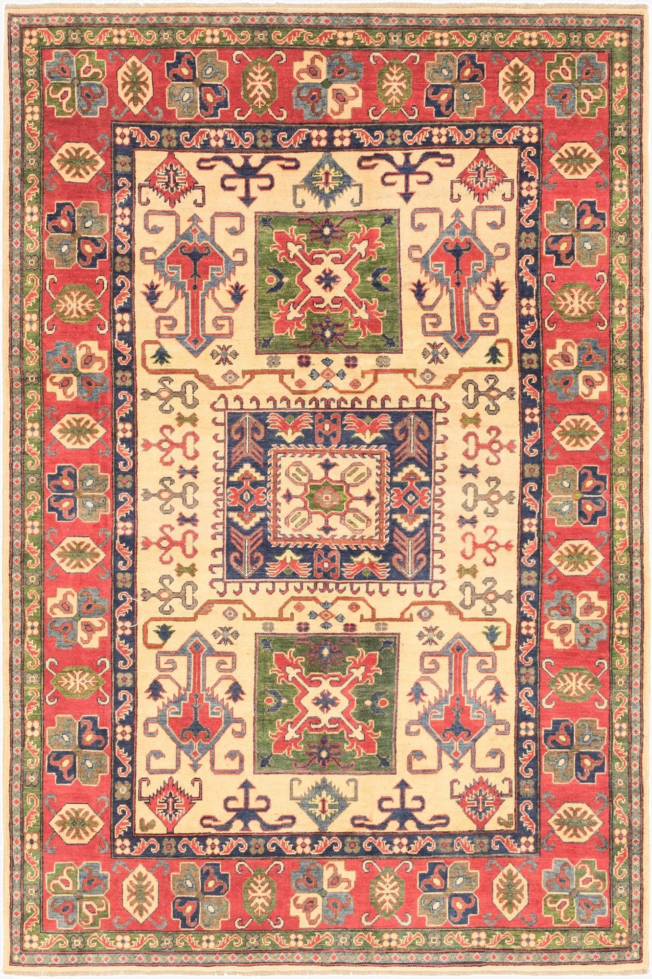 6' x 9'  Hand Knotted Kazak Rug