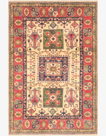 6' x 9' Hand Knotted Kazak Rug