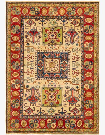 6' 2 x 8' 10 Hand Knotted Kazak Rug