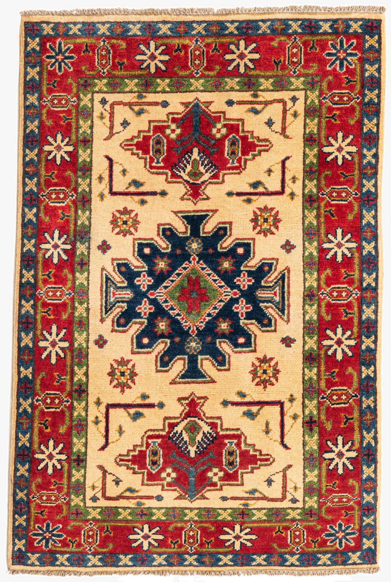 2' 8 x 4' 1  Hand Knotted Kazak Rug