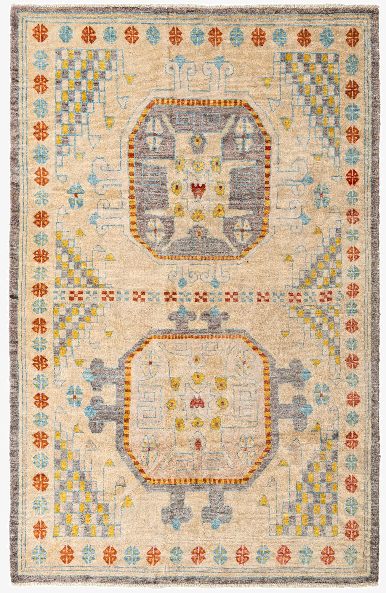 6' 6 x 10' 1  Hand Knotted Kazak Rug