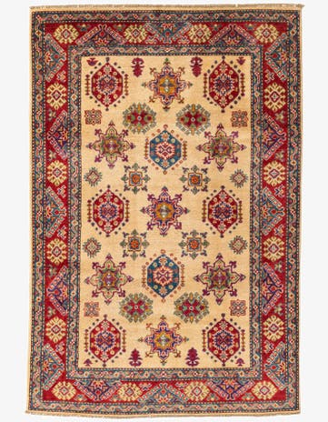 4' x 6' 1 Hand Knotted Kazak Rug