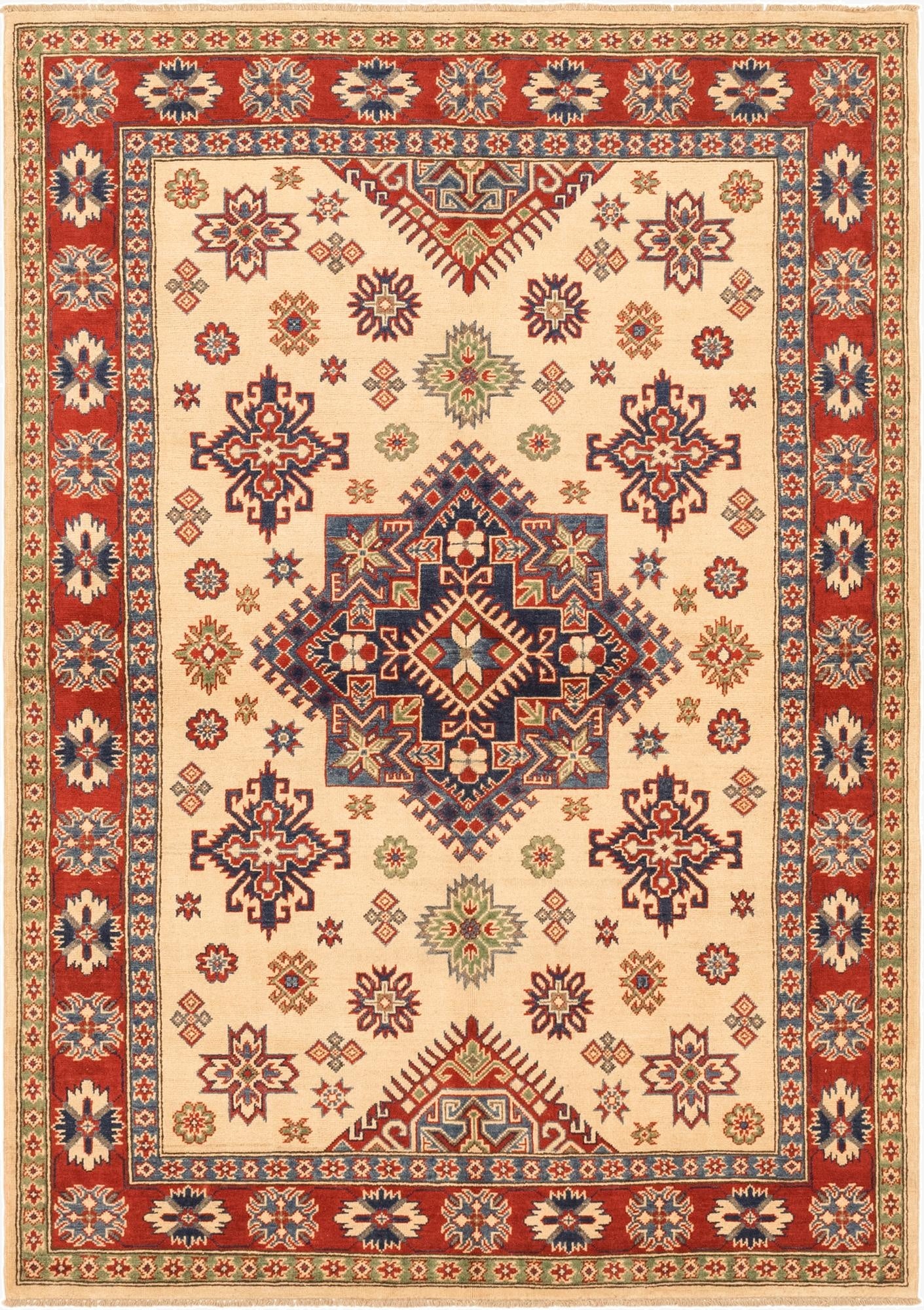 5' 7 x 7' 10  Hand Knotted Kazak Rug